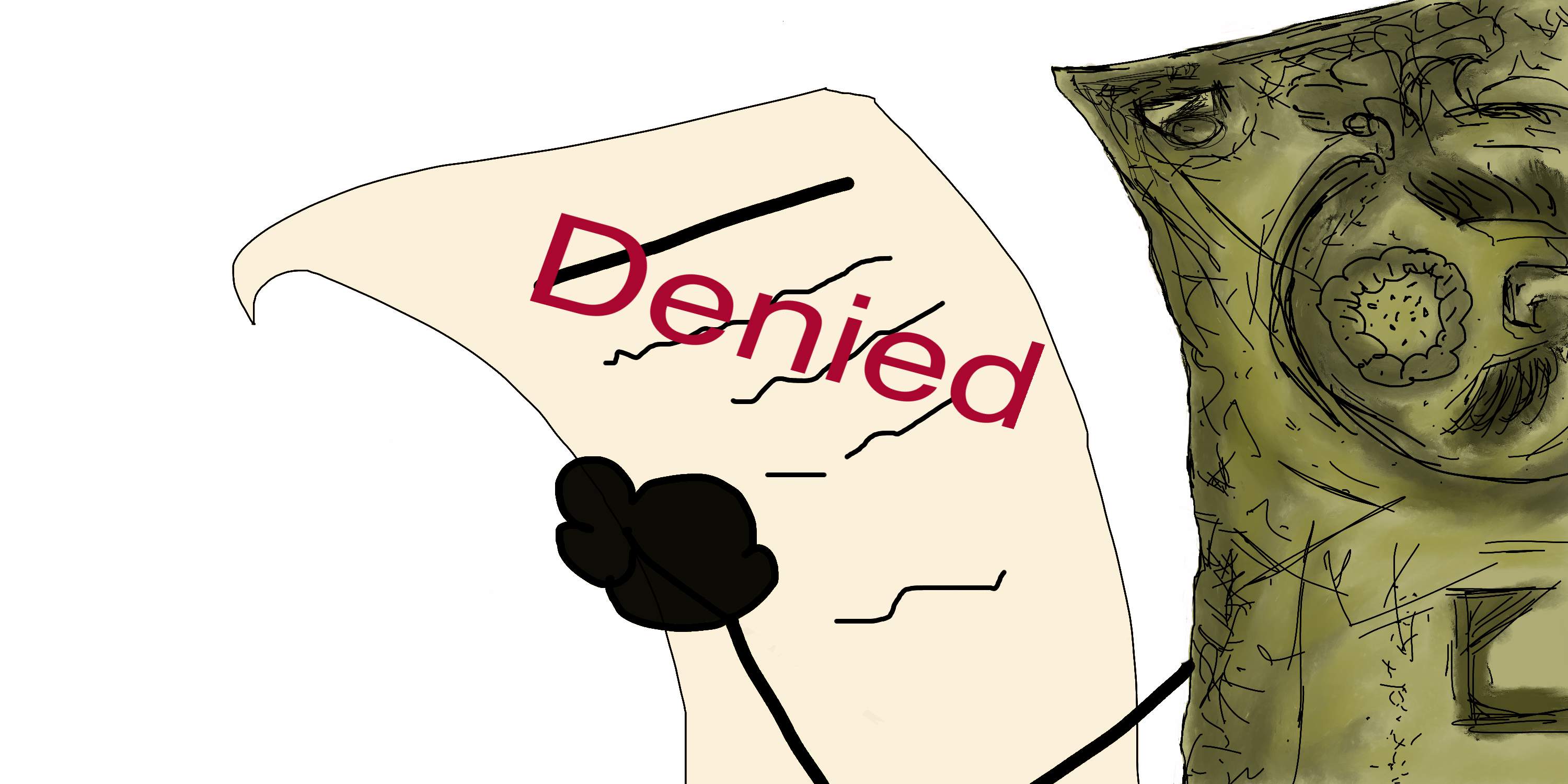 Denied application for credit